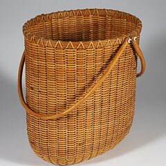 Paul Willer Early Deep Double Swing Handle Nantucket Basket, circa 1975