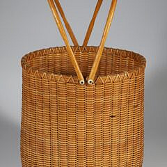 Paul Willer Early Deep Double Swing Handle Nantucket Basket, circa 1975