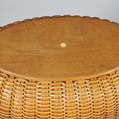 Paul Willer Early Deep Double Swing Handle Nantucket Basket, circa 1975
