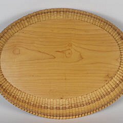 Signed Oval Nantucket Shallow Basket Tray