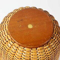 Paul Willer Deep Double Swing Handle Nantucket Basket With Glass Liner