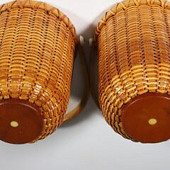 Pair of Paul Willer Round Swing Handle Nantucket Baskets
