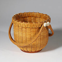 Paul Willer Round Double Swing Handled Nantucket Basket
