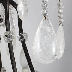 Vintage Rock Crystal Six-Light Chandelier