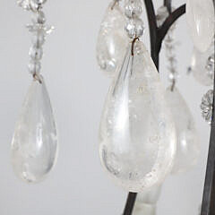 Vintage Rock Crystal Six-Light Chandelier