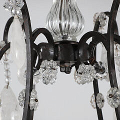 Vintage Rock Crystal Six-Light Chandelier