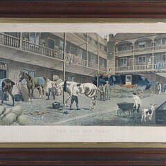 "The Old Inn Yard" Engraving, 19th Century, Painted by T.NH Walsh engraved by C.R. stock, published june 1st 1883 at R. Dodson
