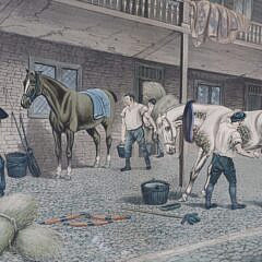 “The Old Inn Yard” Engraving, 19th Century, Painted by T.NH Walsh