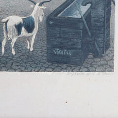 “The Old Inn Yard” Engraving, 19th Century, Painted by T.NH Walsh