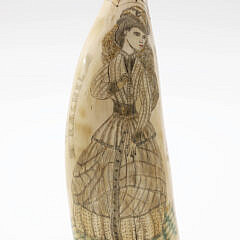 Polychromed Scrimshawed Antique Whale