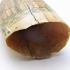 Polychromed Scrimshawed Antique Whale’s Tooth, 19th Century “Full Portrait of Rachel William 1854”