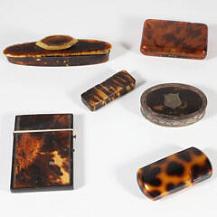 Group of Six Antique Tortoises Shell Boxes, 19th Century 