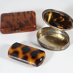 Group of Six British Regency Antique Tortoiseshell Boxes, 19th Century