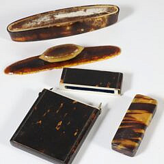 Group of Six British Regency Antique Tortoiseshell Boxes, 19th Century