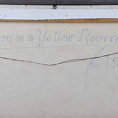 John Devaney Oil on Canvas “Auction in a Yellow Room”