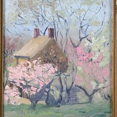 Henry Stephens Eddy Oil on Panel “Cottage in the Woods”