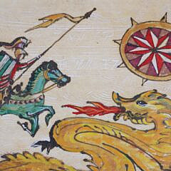 John Lochtefeld Oil on Board “St. George and the Dragon”
