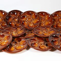 Set of 14 French Porcelain Oyster Plates