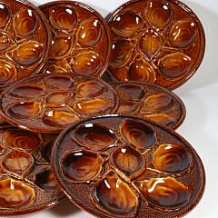 14 St. Cleueot France Ceramic Oyster Plates