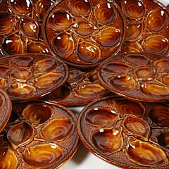 14 St. Cleueot France Ceramic Oyster Plates