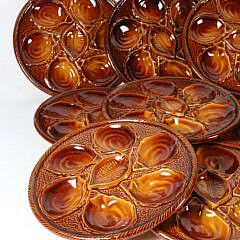 14 St. Cleueot France Ceramic Oyster Plates