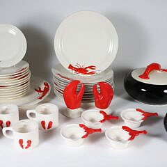 Lobster Dinner Service Made in Czechoslovakia 36 total items marked kentwood underneath 