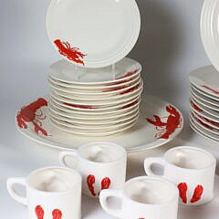 Lobster Dinner Service Made in Czechoslovakia