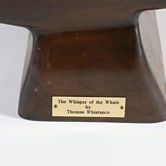 Thomas Whistance Carved Wood and Stained Glass Sculpture “The Whisper of the Whale”