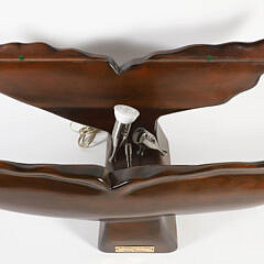 Thomas Whistance Carved Wood and Stained Glass Sculpture “The Whisper of the Whale”