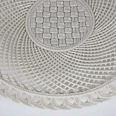 Belleek Irish Porcelain Lace-Work Basket Weave Open Dish