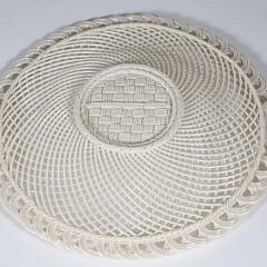 Belleek Irish Porcelain Lace-Work Basket Weave Open Dish