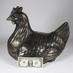 Large Steel Nesting Chicken Sculpture