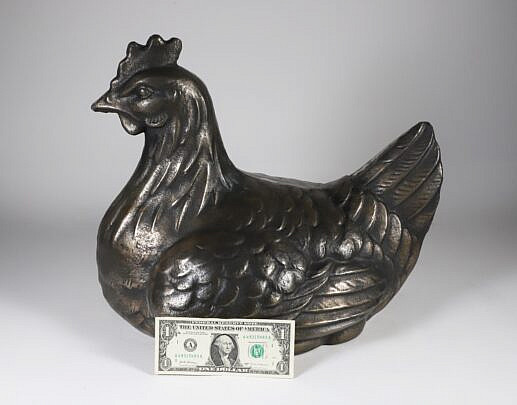 Large Steel Nesting Chicken Sculpture