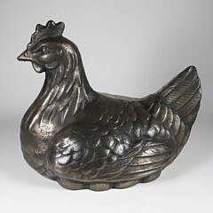 Large Steel Nesting Chicken Sculpture