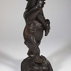 Carved Black Forest Bear Holding a Cornucopia, 19th Century
