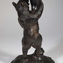 Carved Black Forest Bear Holding a Cornucopia, 19th Century