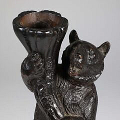 Carved Black Forest Bear Holding a Cornucopia, 19th Century
