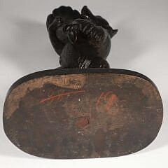 Carved Black Forest Bear Holding a Cornucopia, 19th Century
