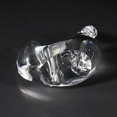 Signed Steuben Clear Glass Rooster