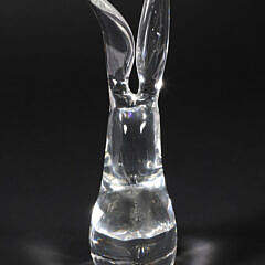Signed Steuben Clear Glass Rabbit