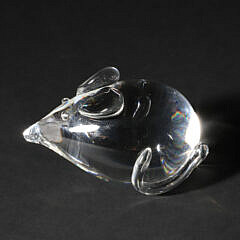 Signed Steuben Clear Glass Mouse
