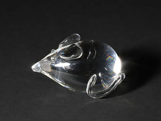 Signed Steuben Clear Glass Mouse
