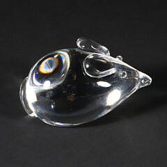 Signed Steuben Clear Glass Mouse