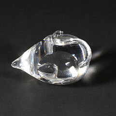 Signed Steuben Clear Glass Mouse