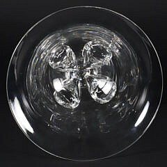 Signed Steuben Clear Glass Foliated Base Bowl Designed by James McNoughton
