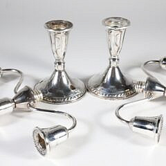 Pair of Weighted Sterling Silver Three-Light Candelabra