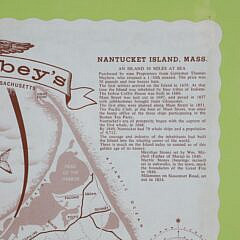 Vintage Nantucket “Cap’n Tobey’s” Framed Placemat Map