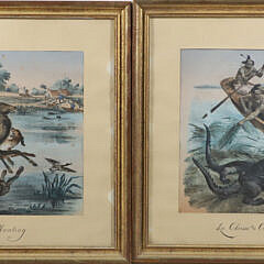 Set of Four 19th Century Hunting Lithographs