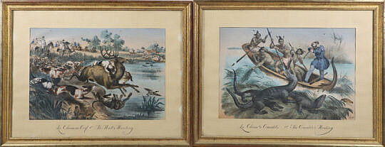 Set of Four 19th Century Hunting Lithographs