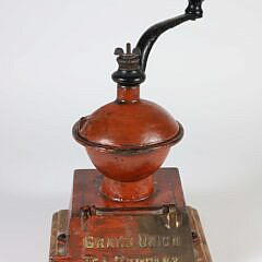 "Grand Union Tea Company" Polychrome Cast Iron Grinder 19th Century